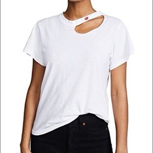 LNA Kissed Embroidered Tee. Perfect white & chic.